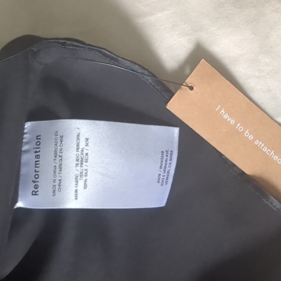 ♥️ NWT Reformation Edda Silk Skirt Black XL - Picture 7 of 10